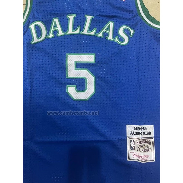 Camiseta Dallas Mavericks Jason Kidd #5 Mitchell & Ness 1994-95 Azul
